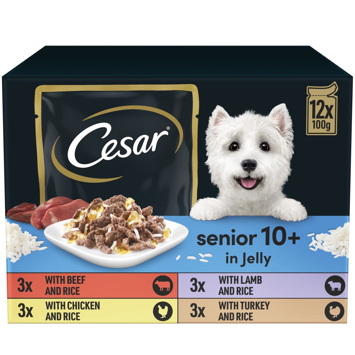 Cesar Cesar Deliciously Senior Wet Dog Food pet food packaging